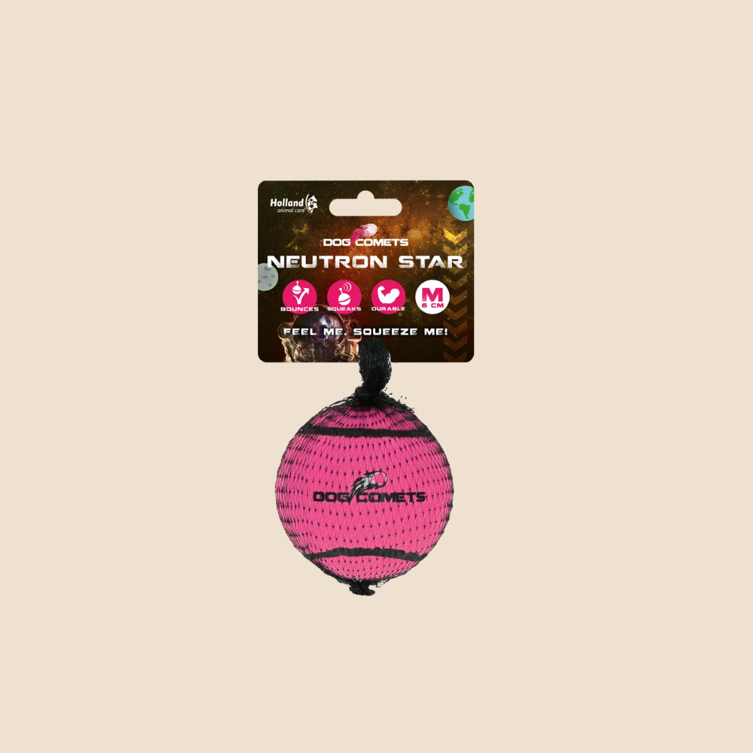 Dog Comets Tennisbal met Pieper - Roze M