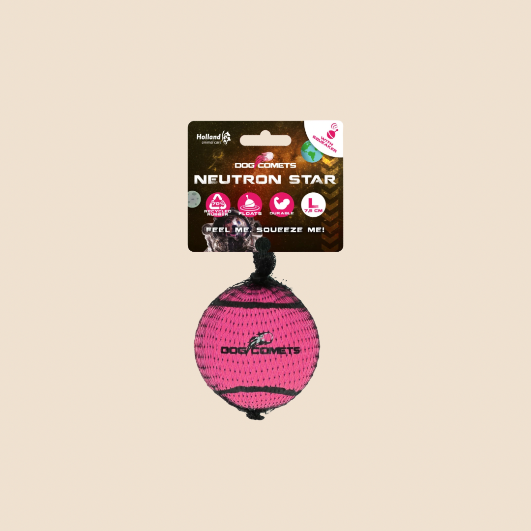 Dog Comets Tennisbal met Pieper - Roze L