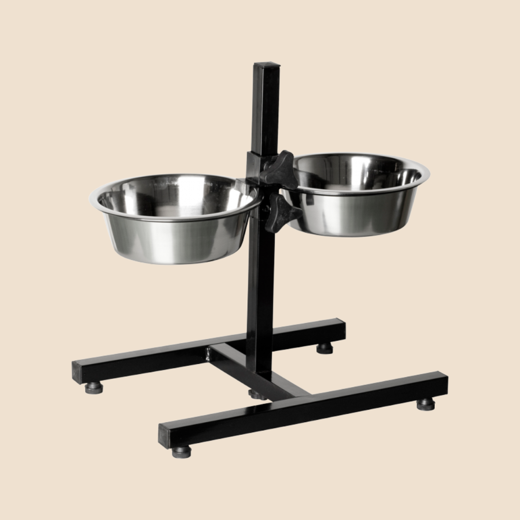 Verstelbare voederstandaard inclusief RVS voerbak