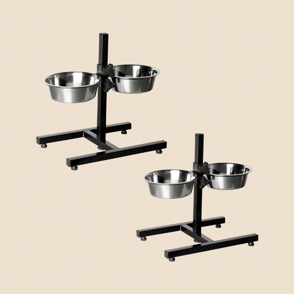 Verstelbare voederstandaard inclusief RVS voerbak