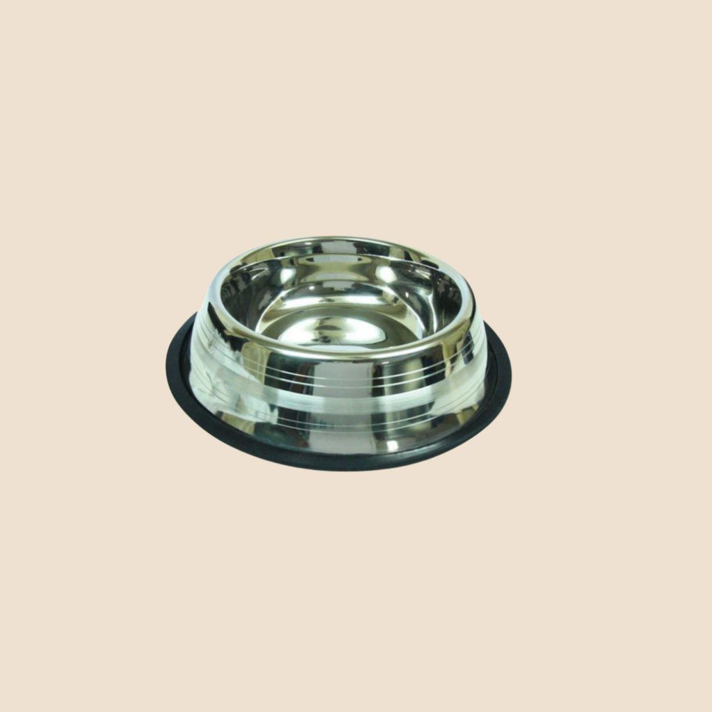 Voerbak RVS antislip zilver