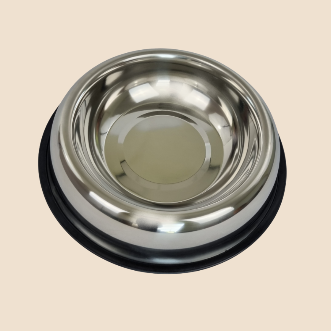 Voerbak Belly RVS antislip zilver