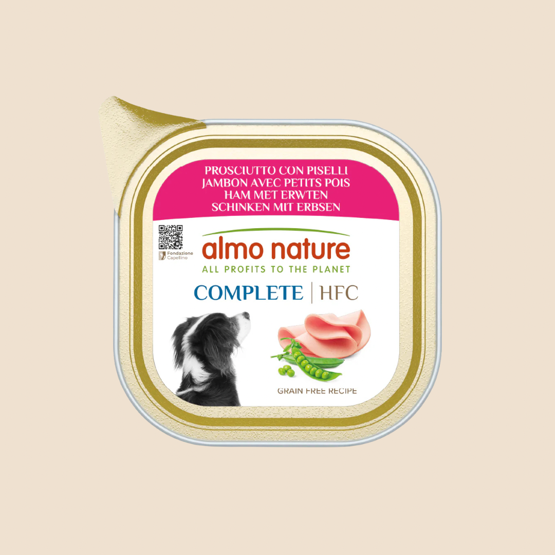 Almo Nature HFC Natvoer Hond - Compleet - Kuipje - 85g - Ham met Erwten